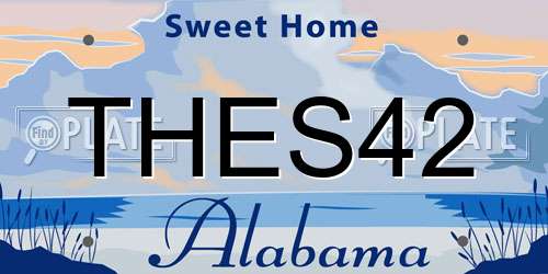 THES42 Alabama License Plate