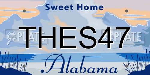 THES47 Alabama License Plate