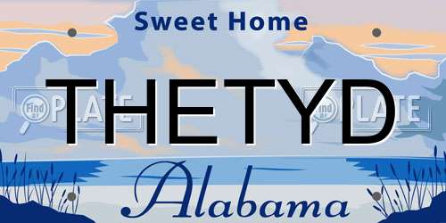 THETYD Alabama License Plate