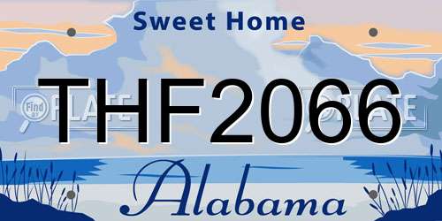 THF2066 Alabama License Plate