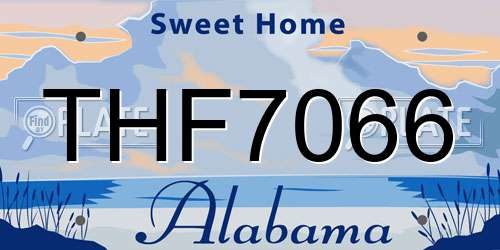 THF7066 Alabama License Plate