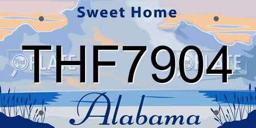 THF7904 Alabama License Plate