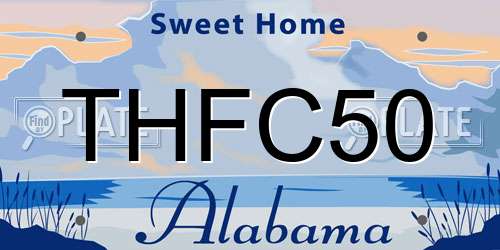 THFC50 Alabama License Plate