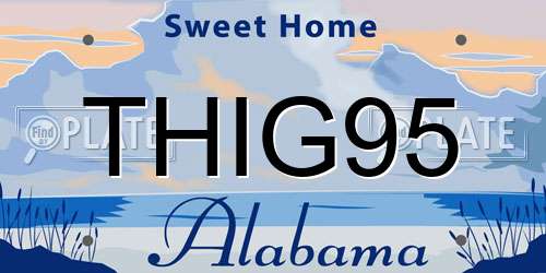 THIG95 Alabama License Plate