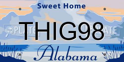 THIG98 Alabama License Plate
