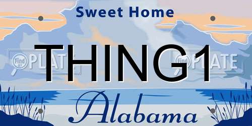 THING1 Alabama License Plate