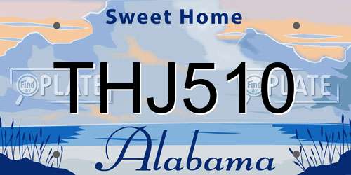 THJ510 Alabama License Plate