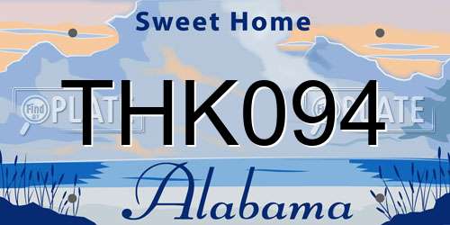 THK094 Alabama License Plate