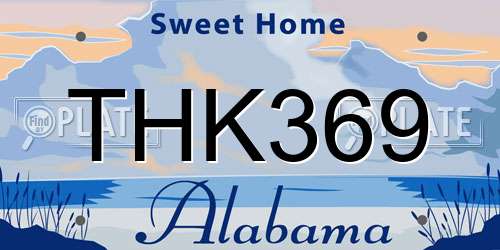 THK369 Alabama License Plate