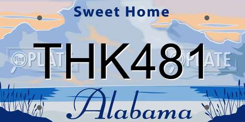 THK481 Alabama License Plate