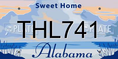 THL741 Alabama License Plate