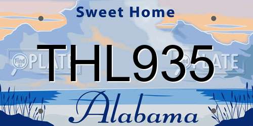 THL935 Alabama License Plate
