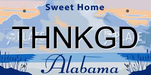 THNKGD Alabama License Plate