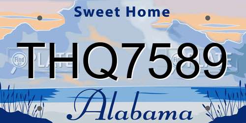 THQ7589 Alabama License Plate