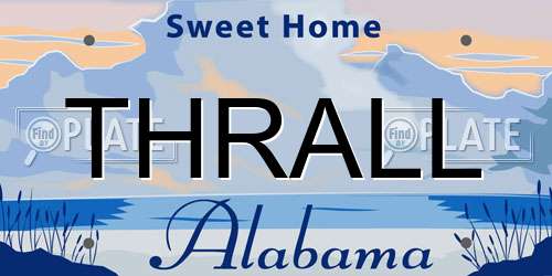 THRALL Alabama License Plate