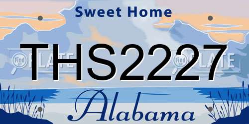 THS2227 Alabama License Plate