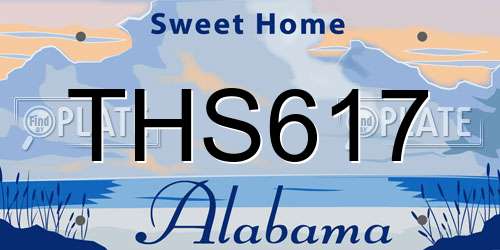 THS617 Alabama License Plate