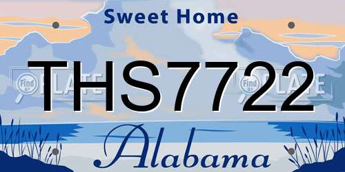 THS7722 Alabama License Plate