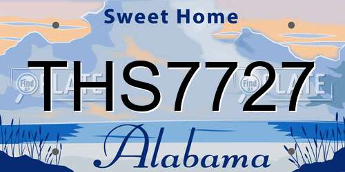 THS7727 Alabama License Plate