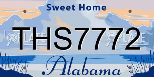 THS7772 Alabama License Plate