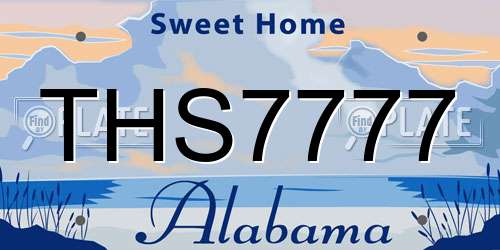 THS7777 Alabama License Plate