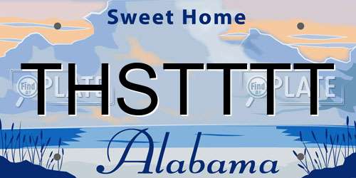 THSTTTT Alabama License Plate