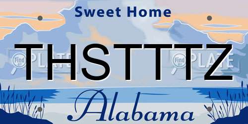THSTTTZ Alabama License Plate