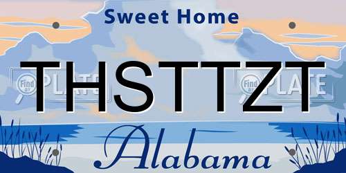 THSTTZT Alabama License Plate