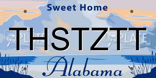 THSTZTT Alabama License Plate