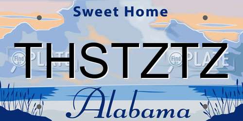 THSTZTZ Alabama License Plate
