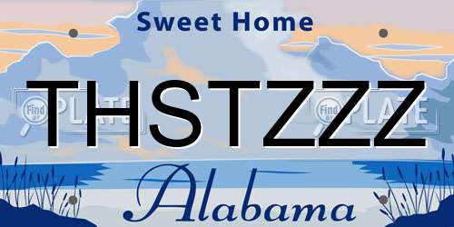 THSTZZZ Alabama License Plate