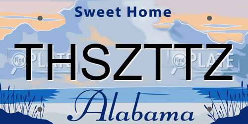 THSZTTZ Alabama License Plate