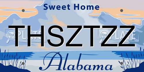 THSZTZZ Alabama License Plate
