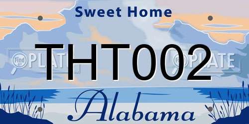 THT002 Alabama License Plate