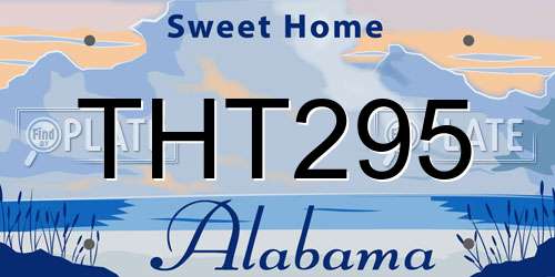THT295 Alabama License Plate