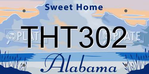 THT302 Alabama License Plate