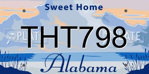THT798 Alabama License Plate