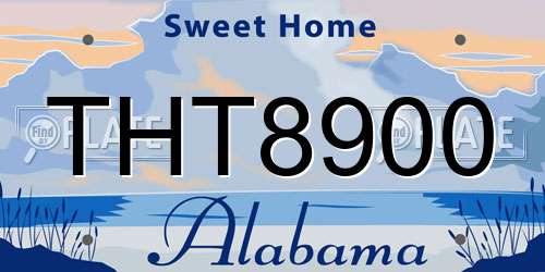 THT8900 Alabama License Plate