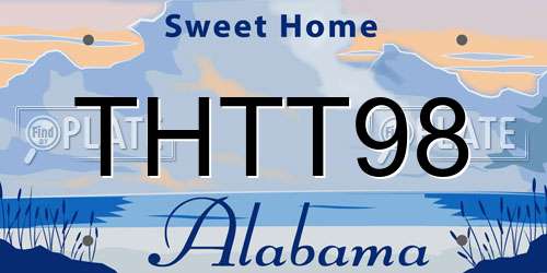 THTT98 Alabama License Plate