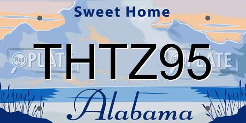 THTZ95 Alabama License Plate
