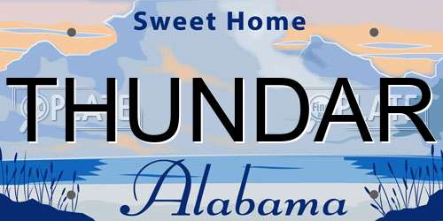 THUNDAR Alabama License Plate