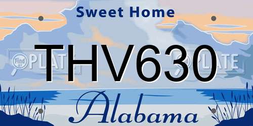 THV630 Alabama License Plate