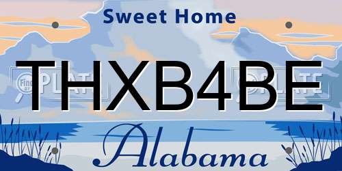 THXB4BE Alabama License Plate