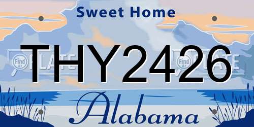THY2426 Alabama License Plate