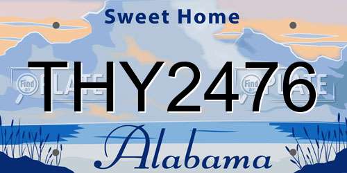THY2476 Alabama License Plate