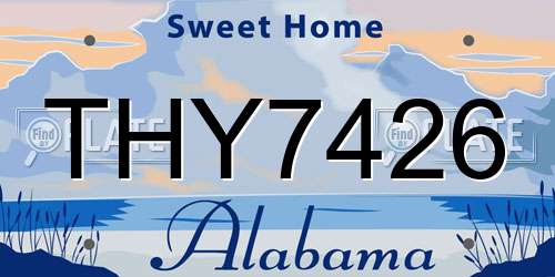 THY7426 Alabama License Plate
