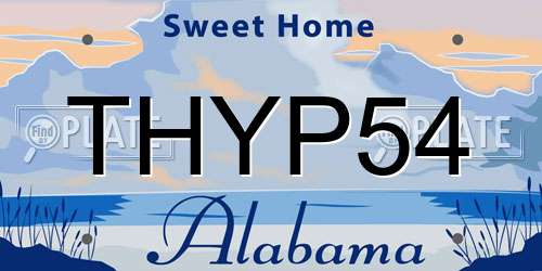 THYP54 Alabama License Plate