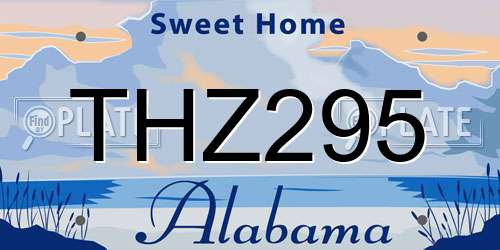 THZ295 Alabama License Plate