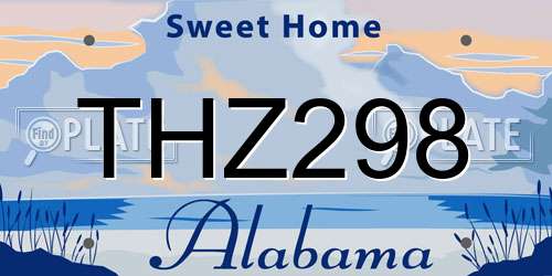 THZ298 Alabama License Plate