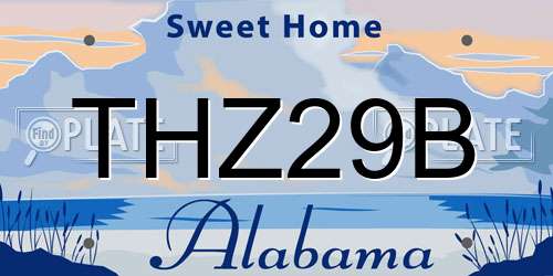 THZ29B Alabama License Plate